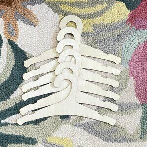 Set of 6 Plain Wooden Baby Hangers-Brand New-Laser Cut